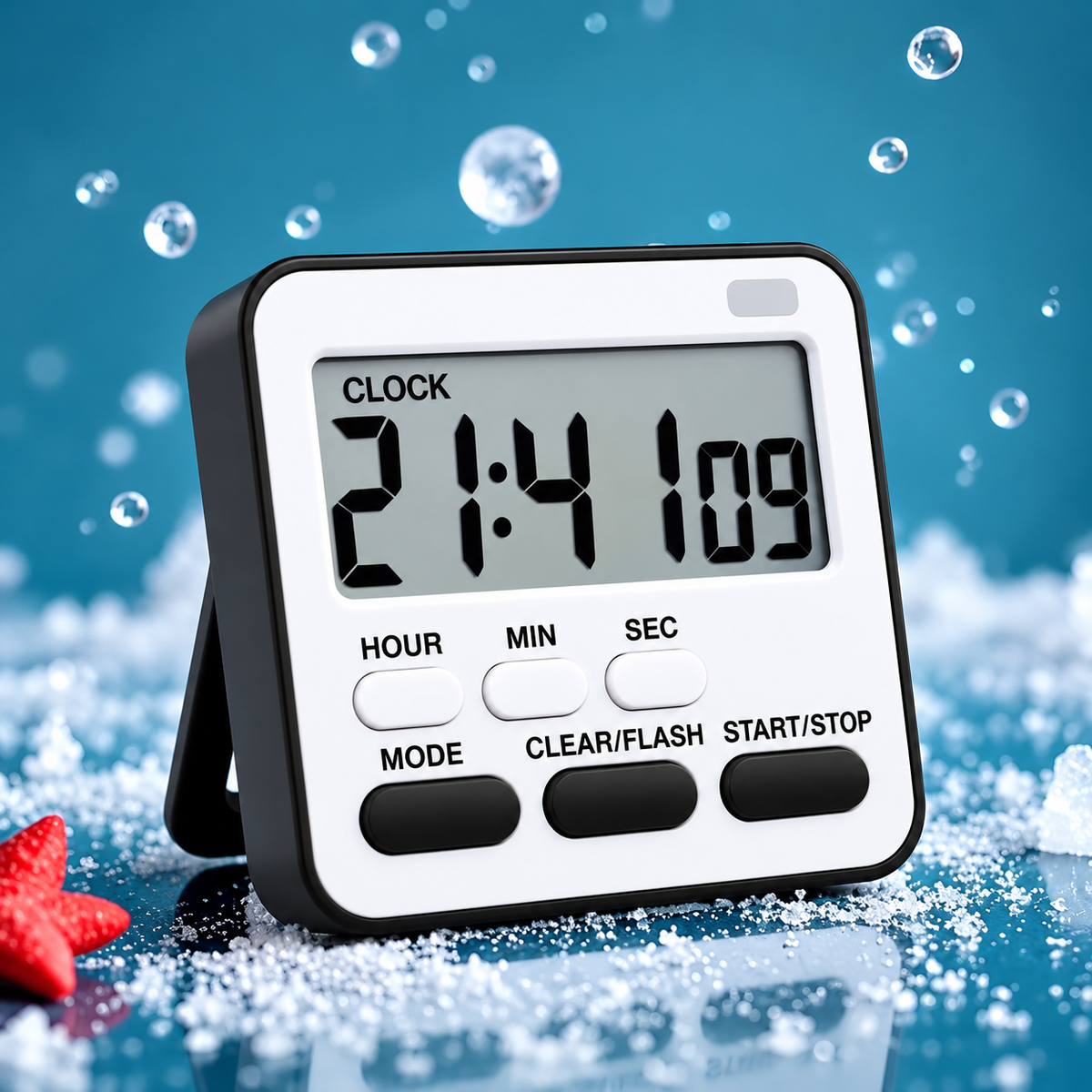 Stopwatch Timer Clock for Study Kitchen Timer Large LCD Screen 24hr Digital Display Magnetic Retractable Stand Loud Alarm